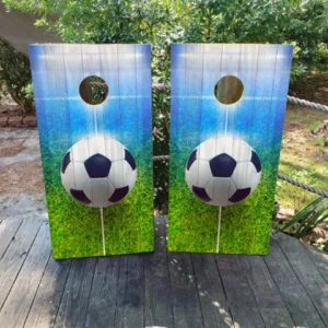 soccer themed cornhole boards, handmade cornhole boards