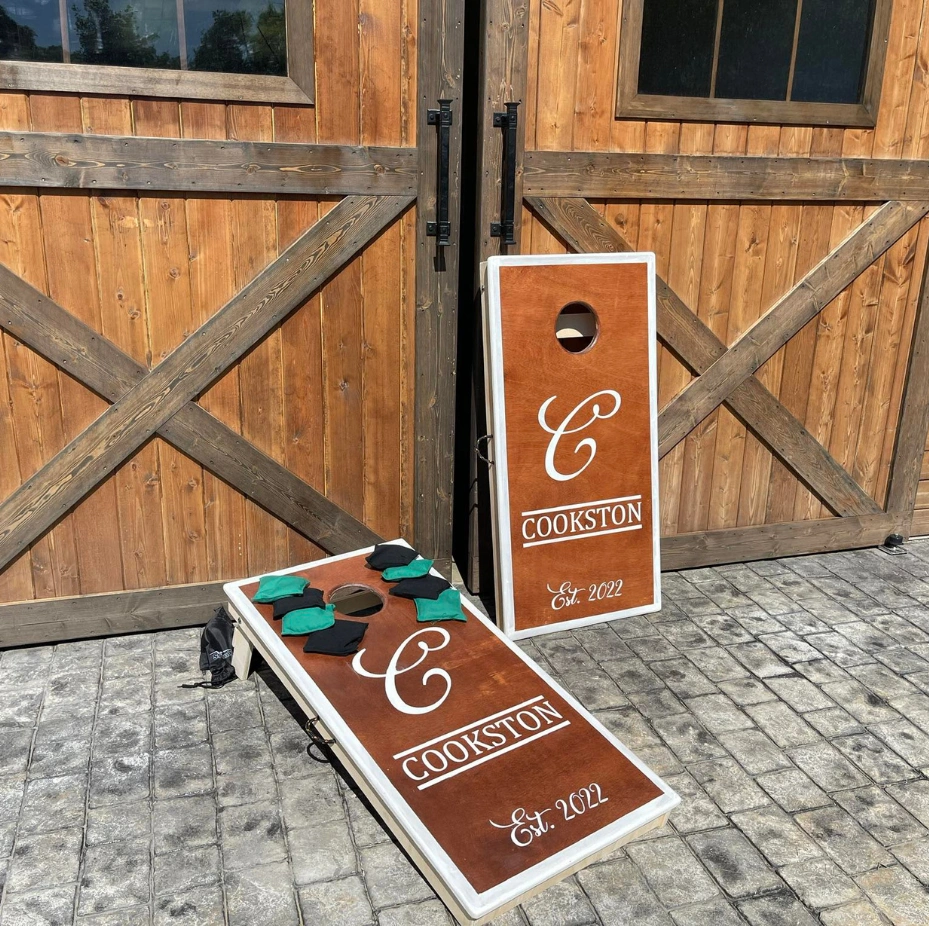handmade cornhole boards, premium cornhole boards, solid wood cornhole boards, custom bean bag toss boards
